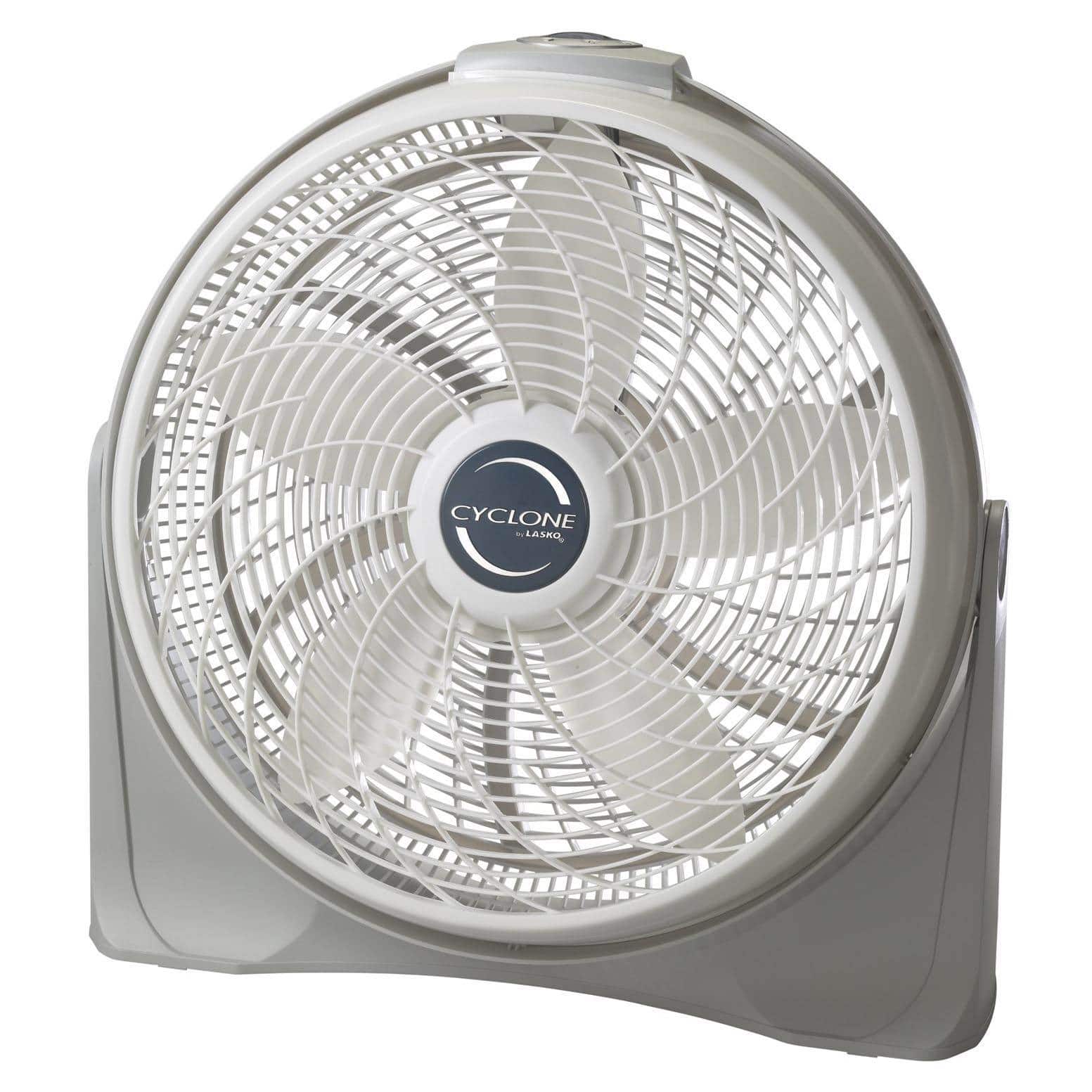 Lasko - 20 Inch Cyclone Portable Full-Tilt Floor or Wall Mount Pivoting Fan - White