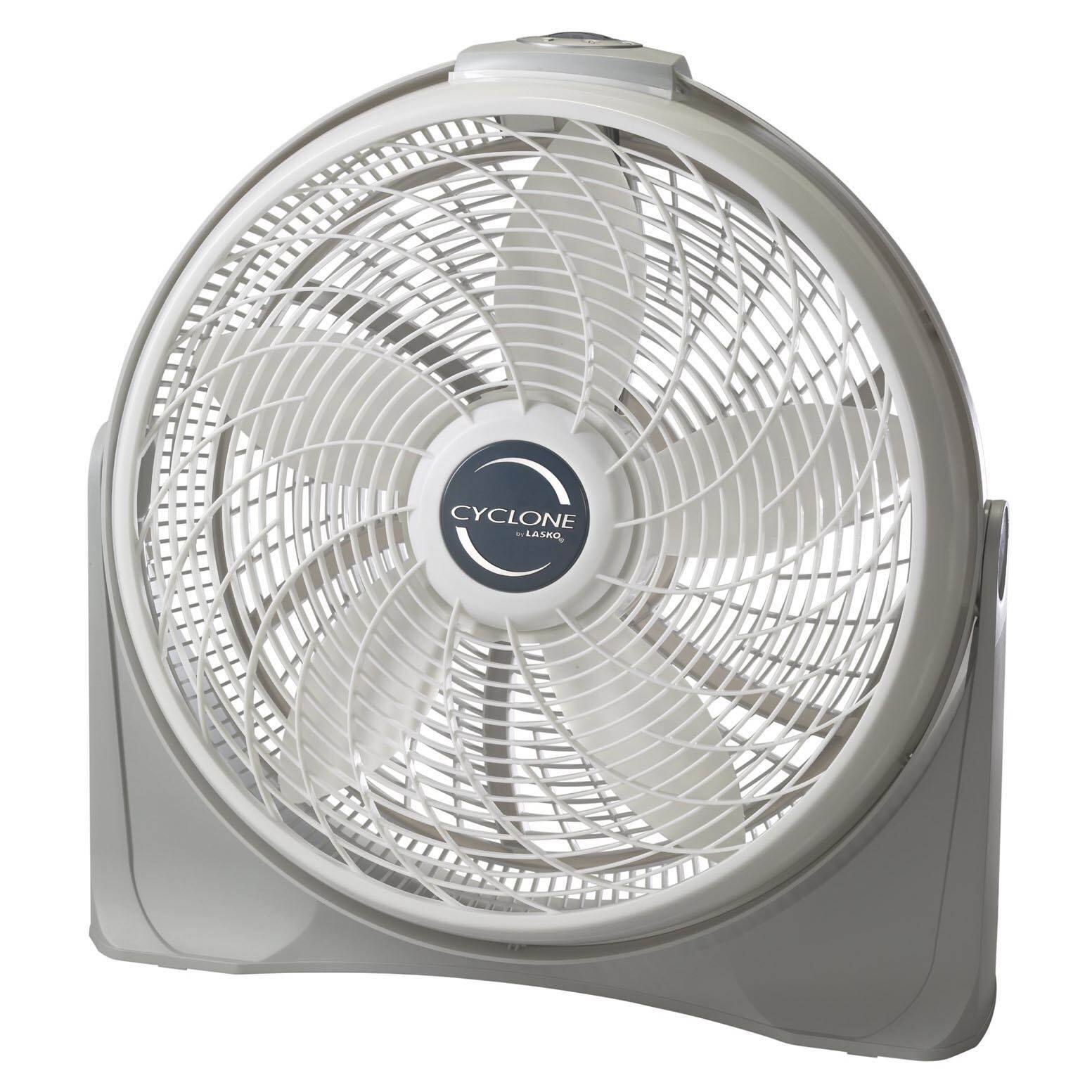 Lasko - 20 Inch Cyclone Portable Full-Tilt Floor or Wall Mount Pivoting Fan - White
