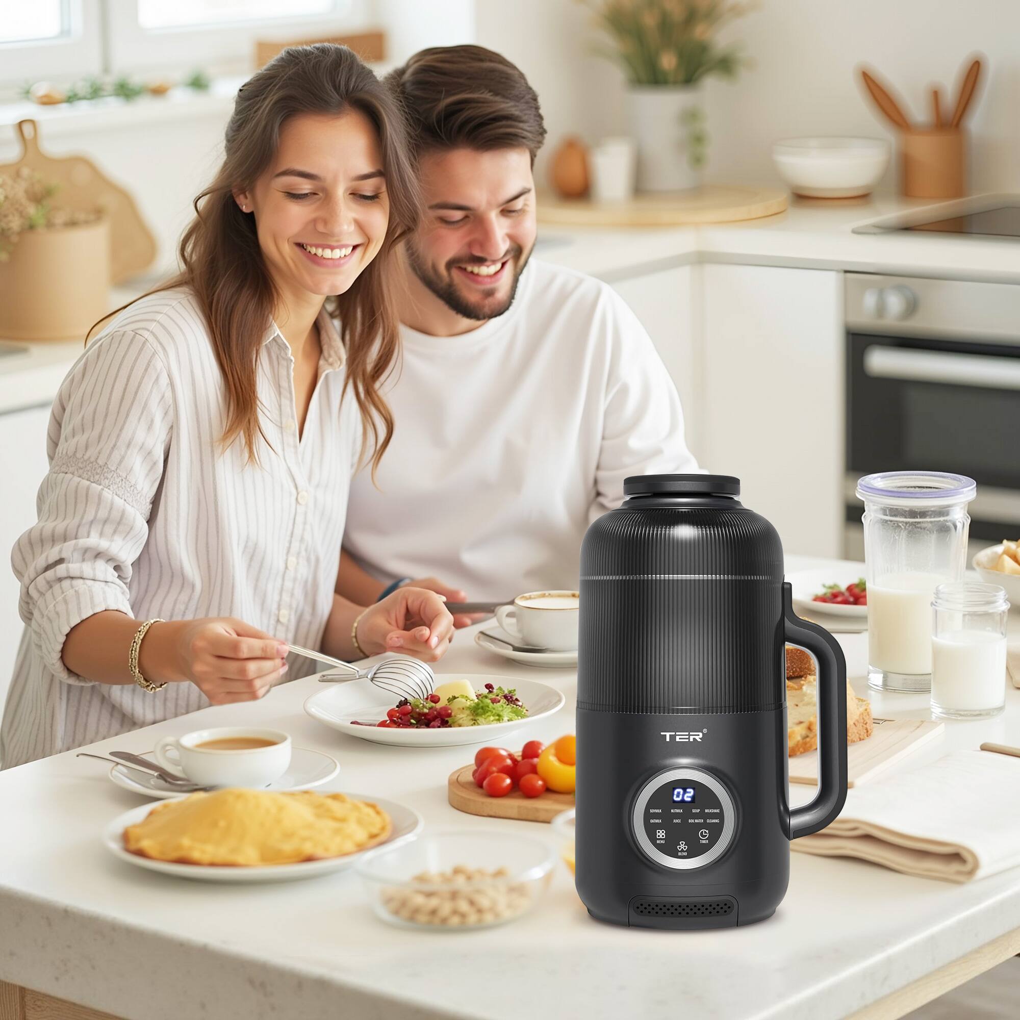 Alt View 3. Sweet - 10-in-1 Nut Milk Maker, 40oz Automatic Homemade Soy Milk Maker Machine, Black - Black.