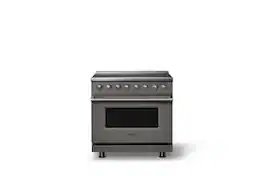 Viking - 36 in. Wide 6 Elements Pro 5 Series 5.6 Cu. Ft. Freestanding Induction Convection Range - Damascus Gray