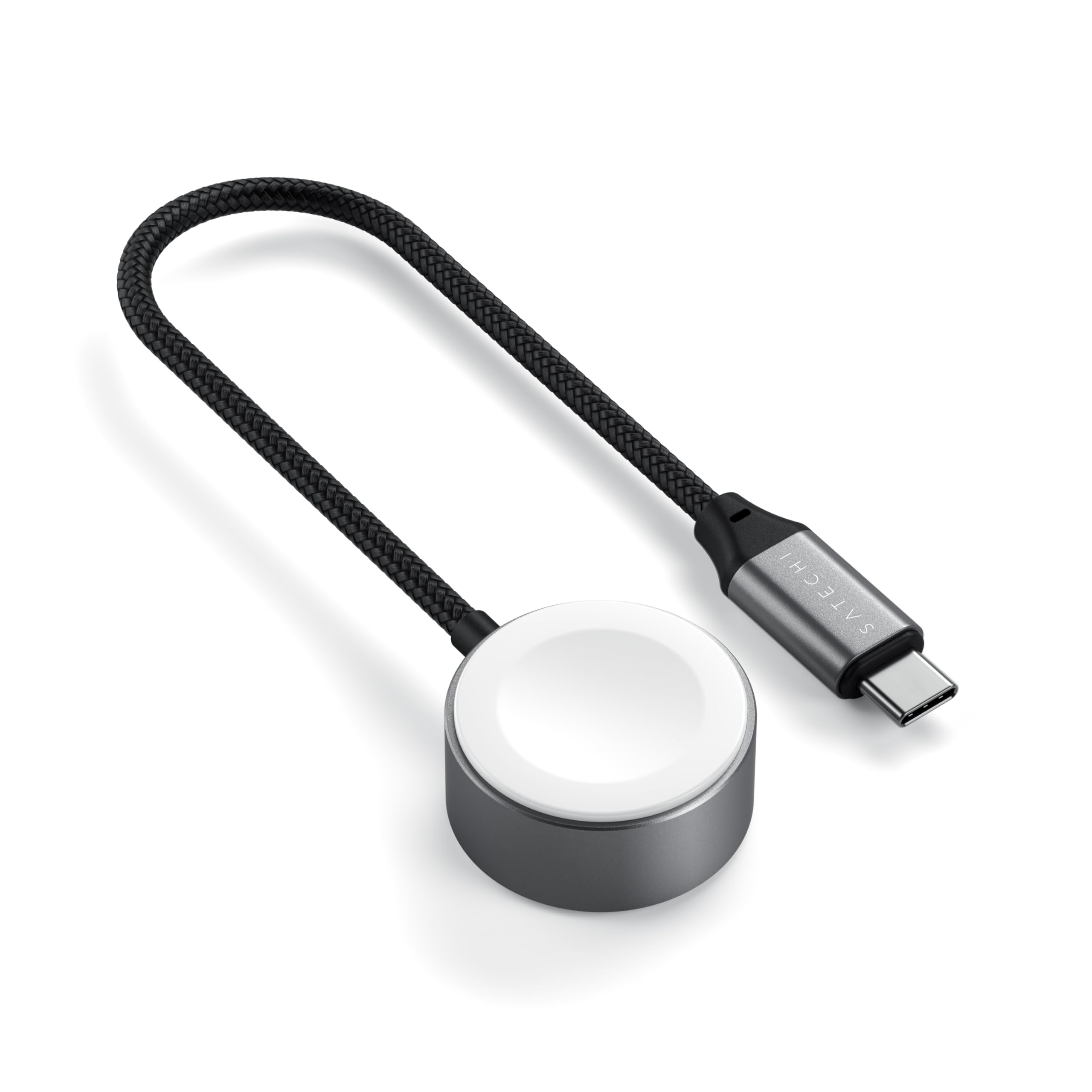 Front. Satechi - Apple Watch Magnetic Charging Cable - 5W Fast Charger, 7.5in, for Apple Watch Series 11-1, Ultra, SE, AirPods - Space Gray.