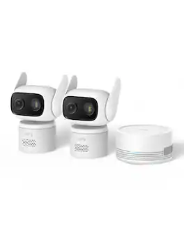 eufy Security - Wired Cam C31(2 Cam-Kit), 360 Coverage PTZ, Dual Antenna,Color Night Vision,Local Storage,AI Detection,24/7 Recording