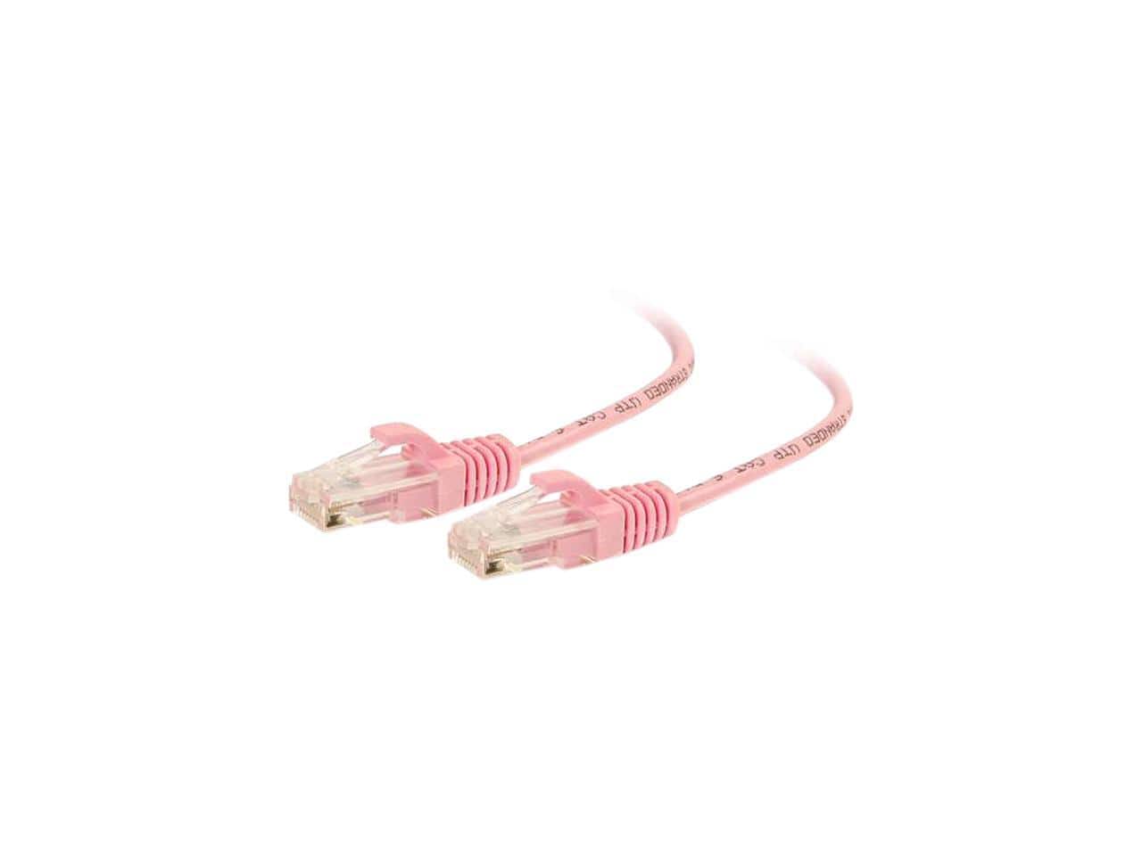 Cables to Go - C2G 01193 Cat6 Slim Cable - Snagless Unshielded Slim Ethernet Network Patch Cable, Pink (7 Feet, 2.13 Meters)