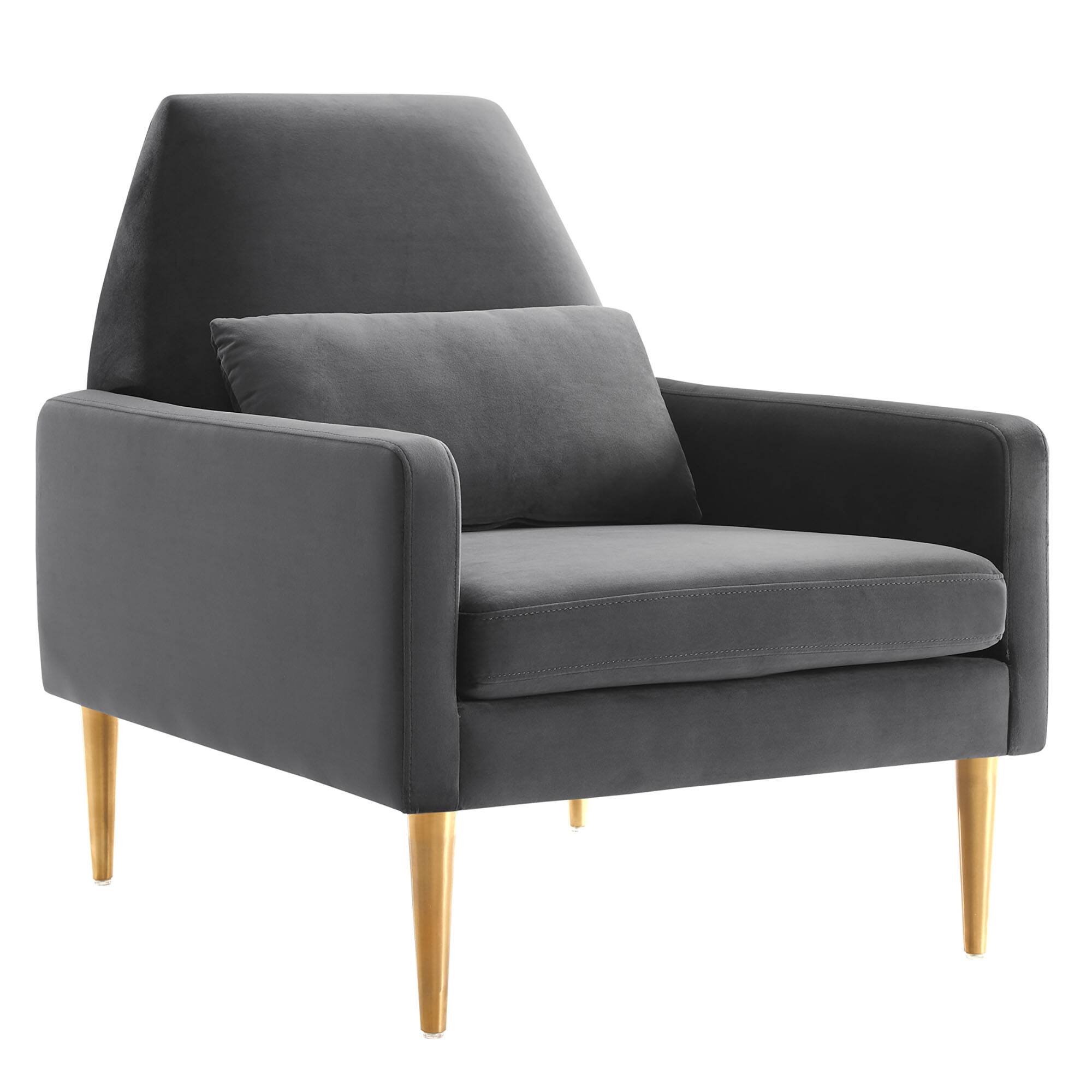 Angle. Modway - Liliana Performance Velvet Armchair by Modway - Charcoal.