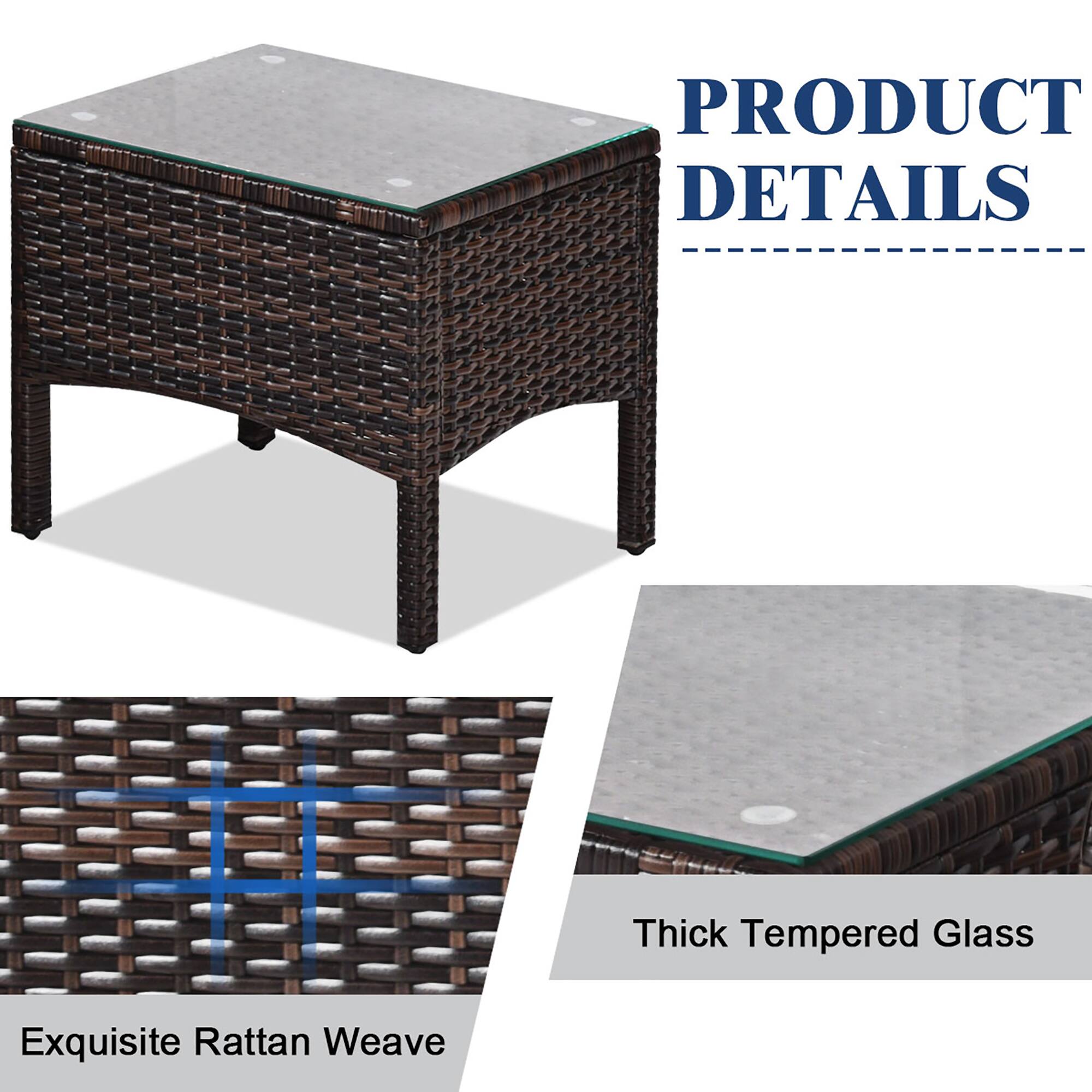 Product Details: Thick Tempered Glass, Exquisite Rattan Weave.