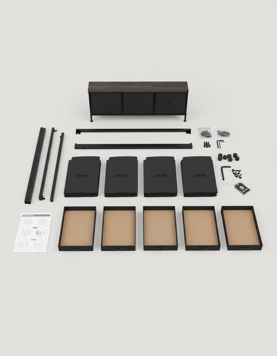 Alt View 1. AOITUN - Dresser Bedroom 9 Storage Drawers Tall for College Dorm - Organize with Ease - Black.