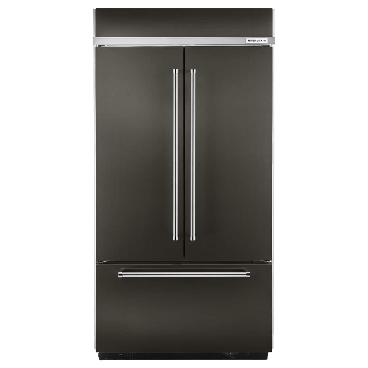 KitchenAid - 24.2 Cu. Ft. 42" Width Built-In Stainless French Door Refrigerator with Platinum Interior Design - Black Stainless Steel with PrintShieldâ„¢ Finish - Front_Zoom