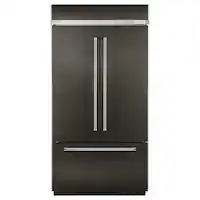 KitchenAid - 24.2 Cu. Ft. 42" Width Built-In Stainless French Door Refrigerator with Platinum Interior Design - Black Stainless Steel with PrintShieldâ„¢ Finish - Front_Zoom