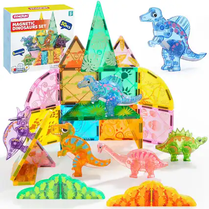 SRA SYNCFUN MAGNETIC SET DINOSAURS - 3 50PCS JOINOSAURS LEARNING THROUGH PLAY