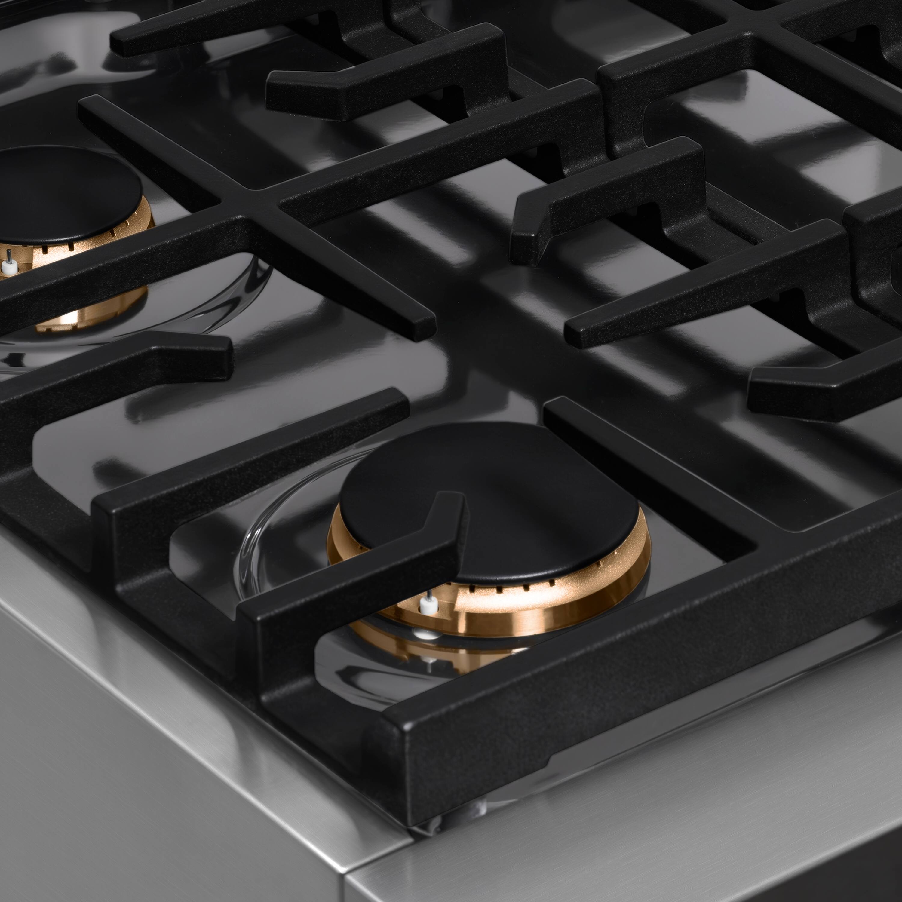 Alt View 11. ZLINE - ZLINE 30 in. Autograph Paramount Gas Rangetop w/ 4 Burners & Polished Gold Accents (SRTZ-30-G) - Stainless Steel.