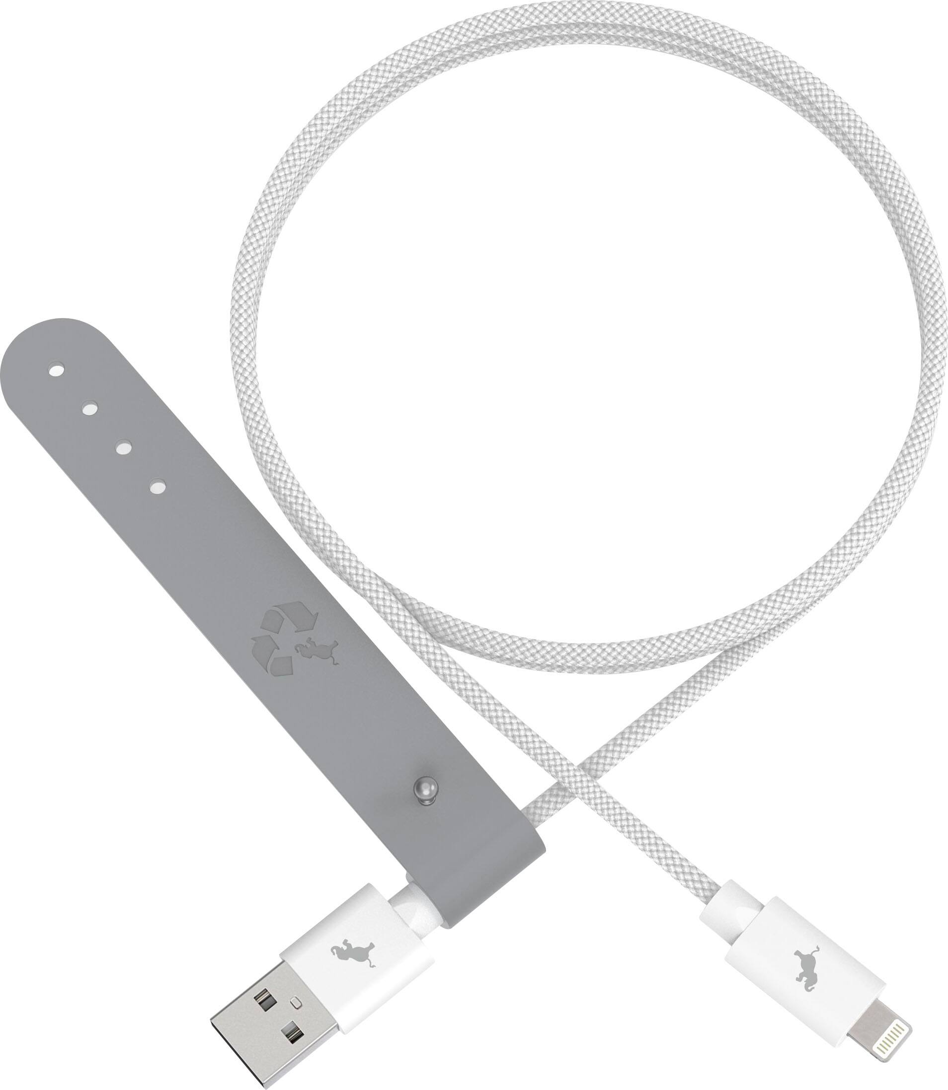 Alt View 1. Nimble - Powerknit USB-A to Lightning Cable 1M/3.3FT MFi Certified for iPhone 14–6, iPad & AirPods, Durable Charging Cord - White.