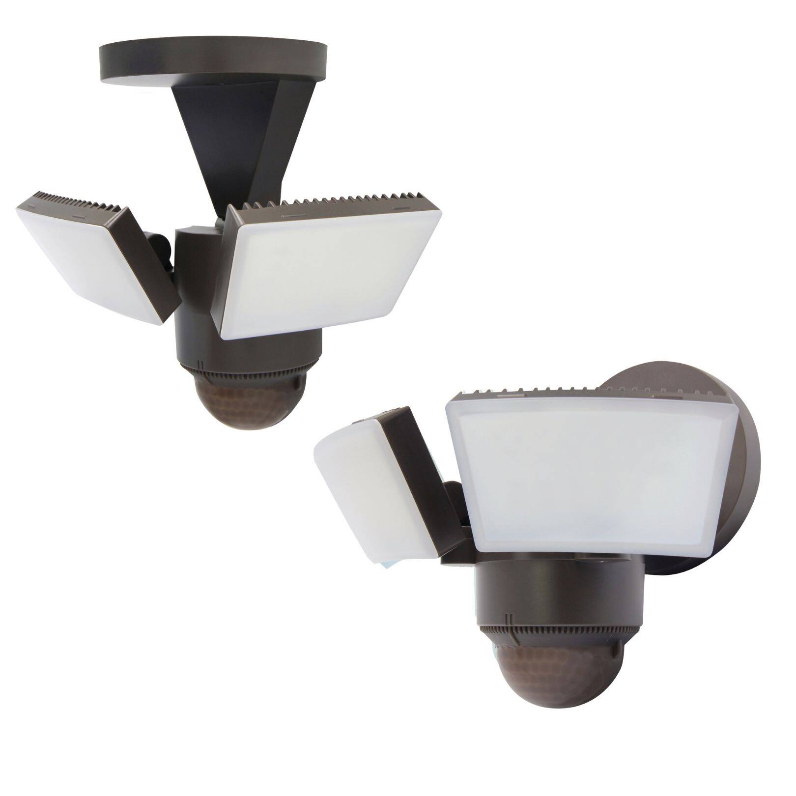 Angle. IQ America - IQ America LED Outdoor Motion Sensor Security Floodlight 1100 Lumens, 180° Detection, Weatherproof, Eave/Wall Mount BZ - Bronze.