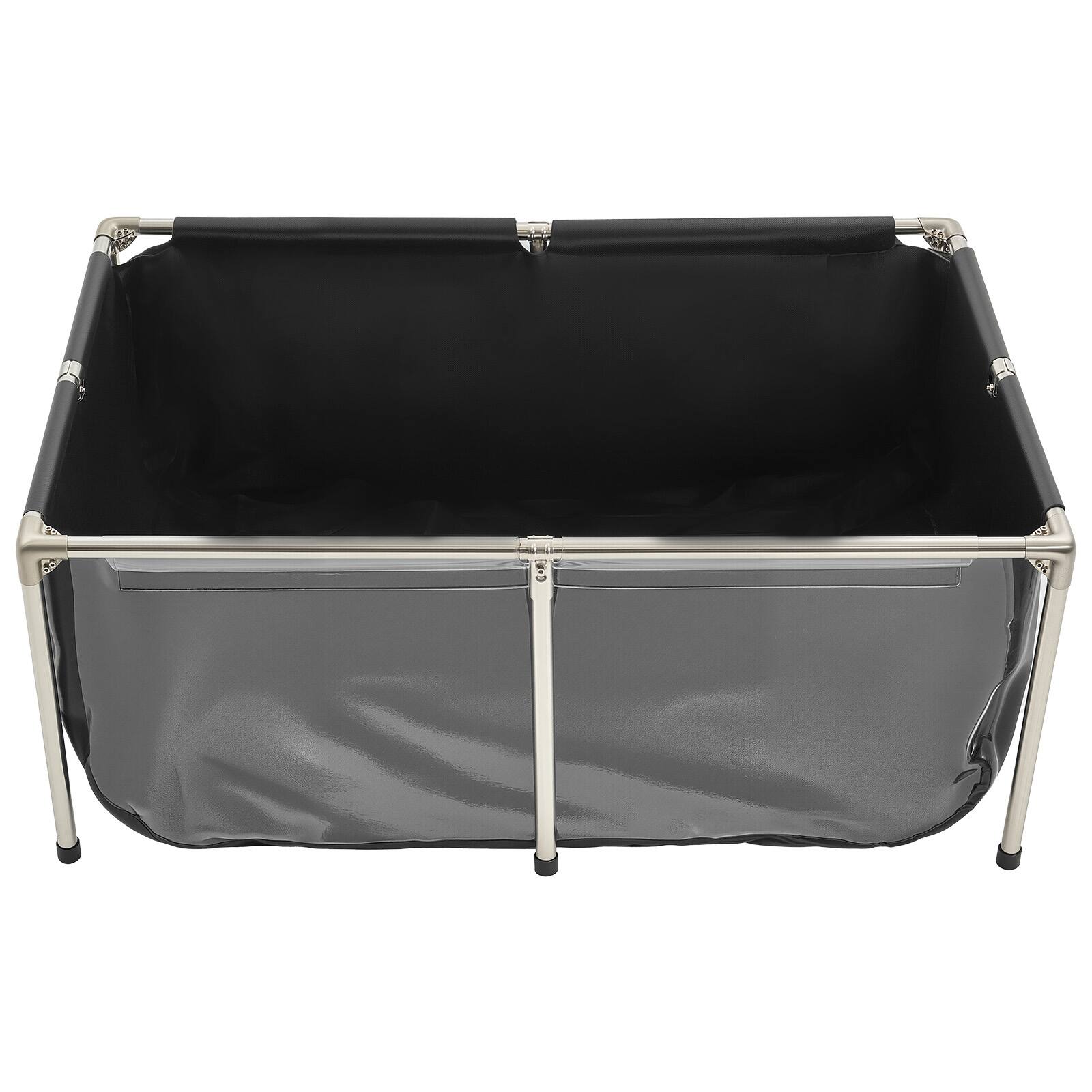 Alt View 5. VEVOR - Canvas Fish Pond, 126.8 Gal Above Ground Fish Pond, PVC Koi Tank with Clear Viewing Panel, Rectangular Goldfish Tank - Black.