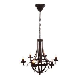 Loheer - 6-Light Black Iron Chandelier with Adjustable Chain for Dining Room and Foyer