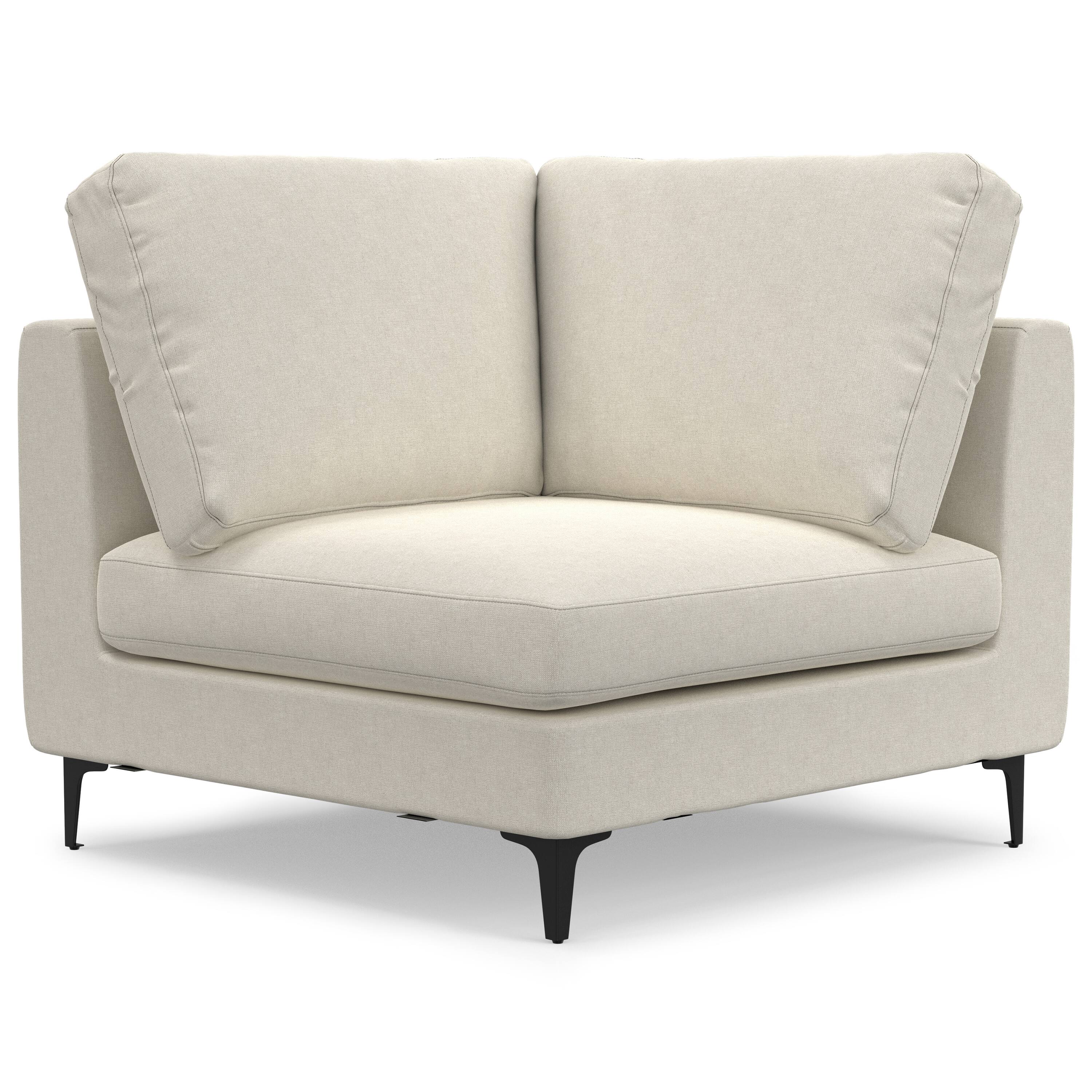 Back. Simpli Home - Ava Corner Sectional in Tightly Woven Performance Fabric - Cream.