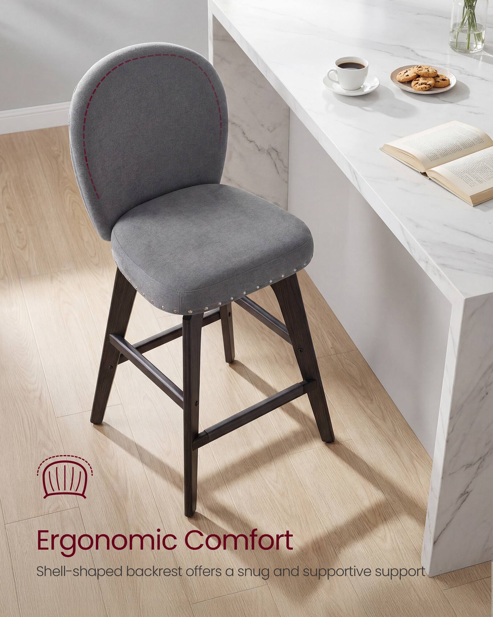 Ergonomic Comfort  
Shell-shaped backrest offers a snug and supportive support