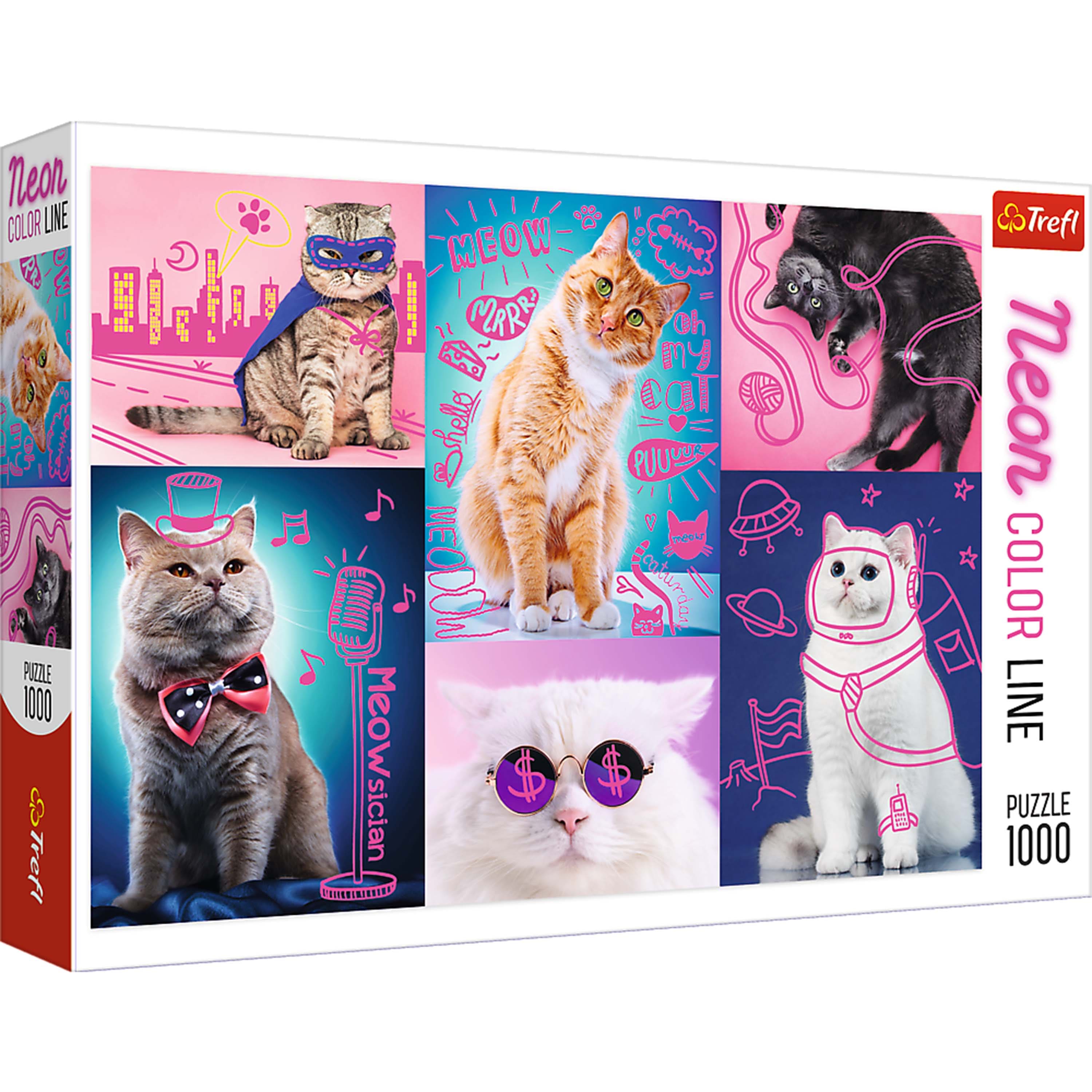 Trefl - Red Neon Color Line 1000 Piece Puzzle - Super cats price history on PriceWatchPro