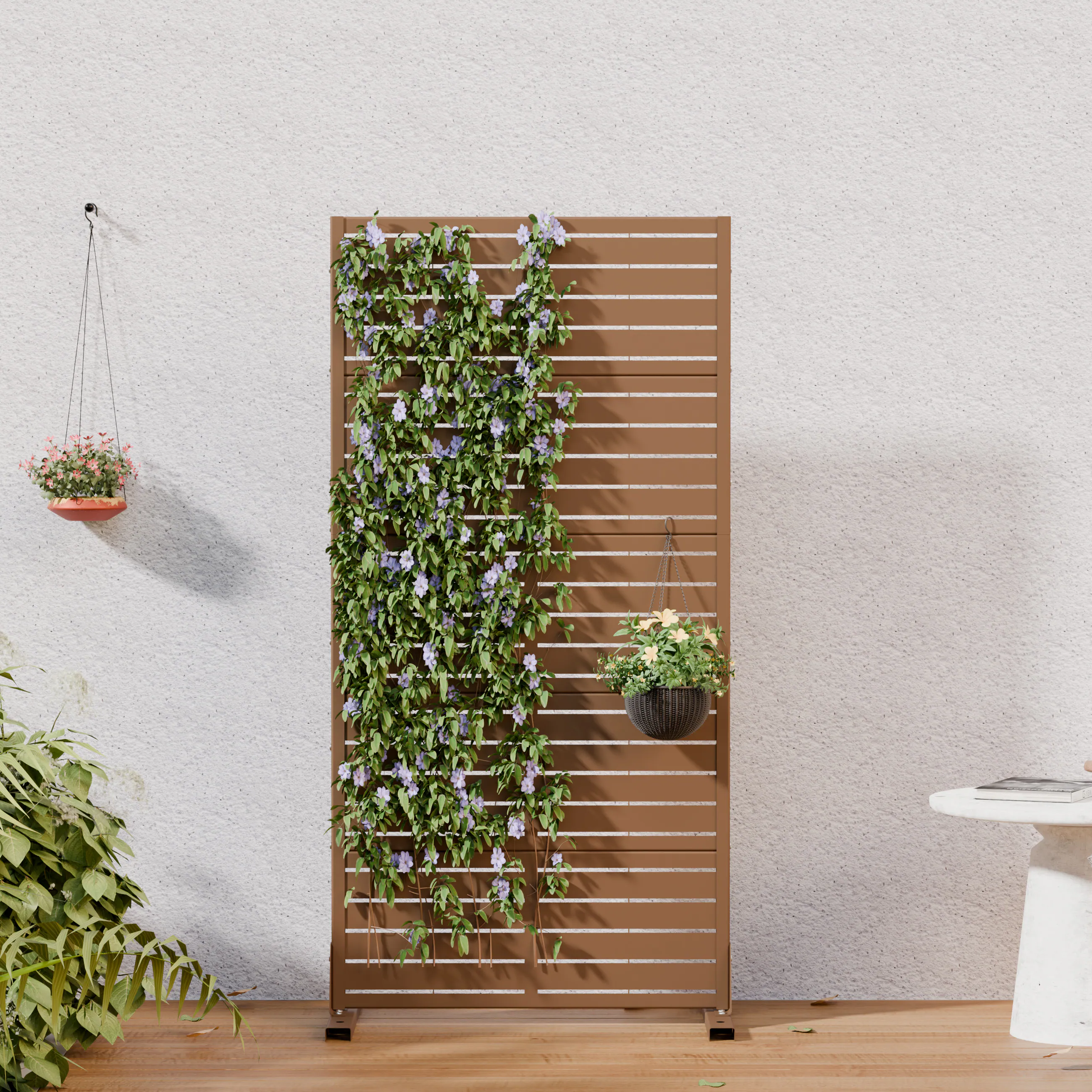 PexFix Outdoor Privacy Screen Metal Slatted Privacy Divider ...