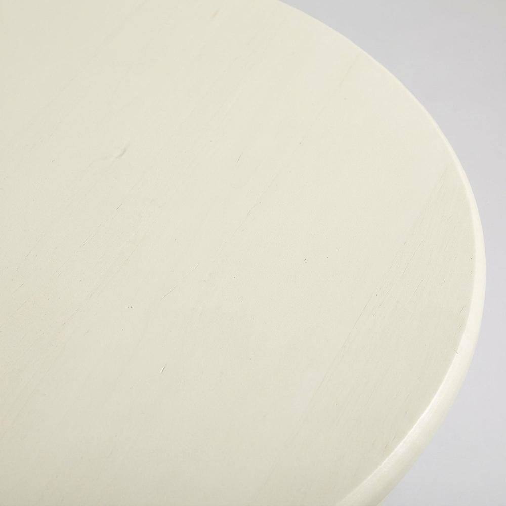 Alt View 1. FurniFact - Wood Round Kitchen Table & Chairs 3-Piece - Linen White.