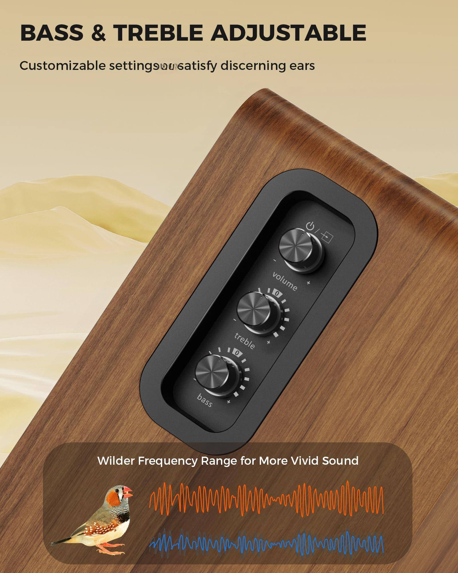 BASS & TREBLE ADJUSTABLE

Customizable settings to satisfy discerning ears

Wilder Frequency Range for More Vivid Sound