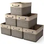 Front. Sorbus - Sorbus 6 Pack 15 inch Collapsible Storage Bins with Handles - Perfect for Home Storage & Organization - Brown.