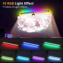Dazzling Pops - Computer Monitor Light Bar With Rgb Backlight Screen Lamp For Eye Caring E reading Led Task Stepless - RGB Monitor Light Bar