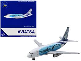 GeminiJets - Boeing 737-200 Commercial Aircraft Aviatsa Honduras (HR-MRZ) Graphics 1/400 Diecast Model Airplane - White with Blue