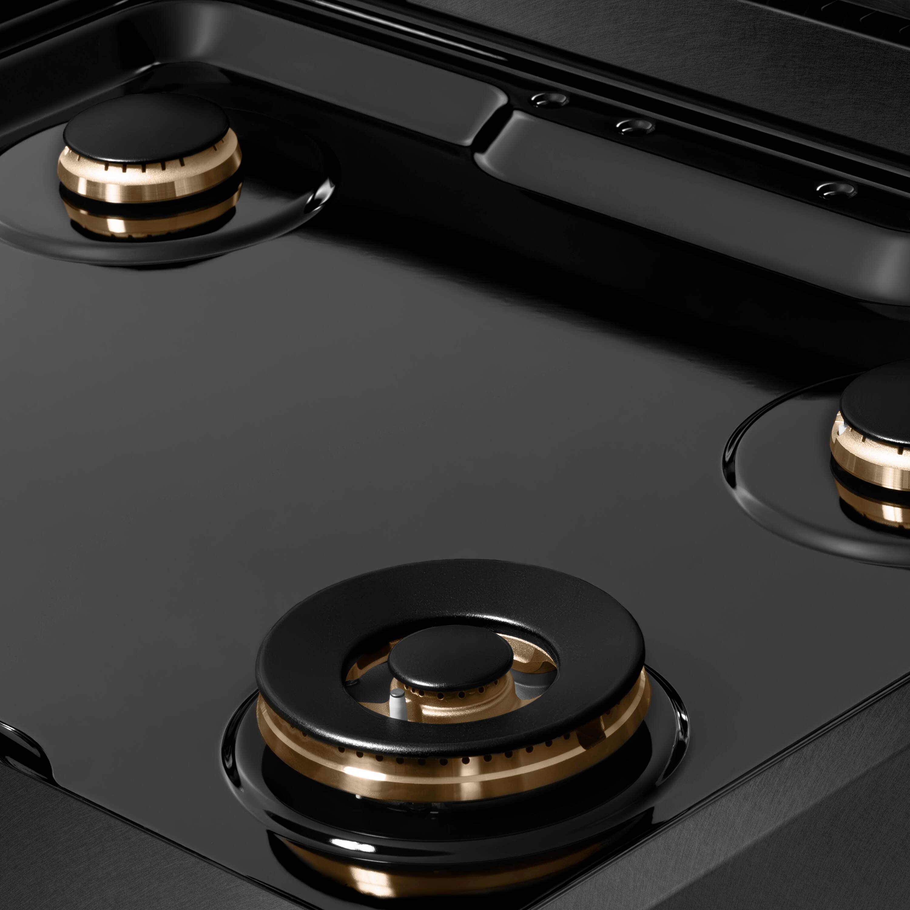 Back. ZLINE - ZLINE Autograph 30 in. 4 Burner Paramount Gas Rangetop in Black Satin Stainless Steel with Bronze Accents (SRTBSZ-30-CB) - Black Satin Stainless Steel.