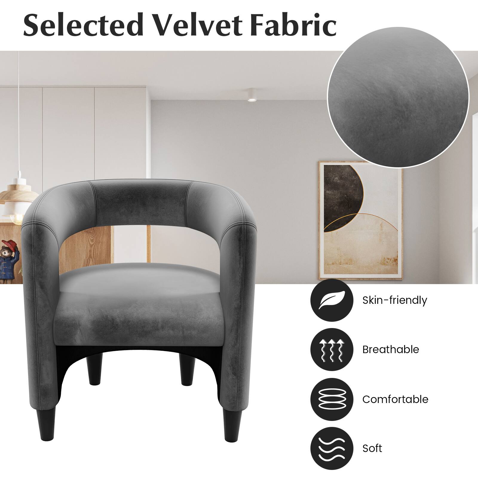 Selected Velvet Fabric, Skin-friendly, Breathable, Comfortable, Soft
