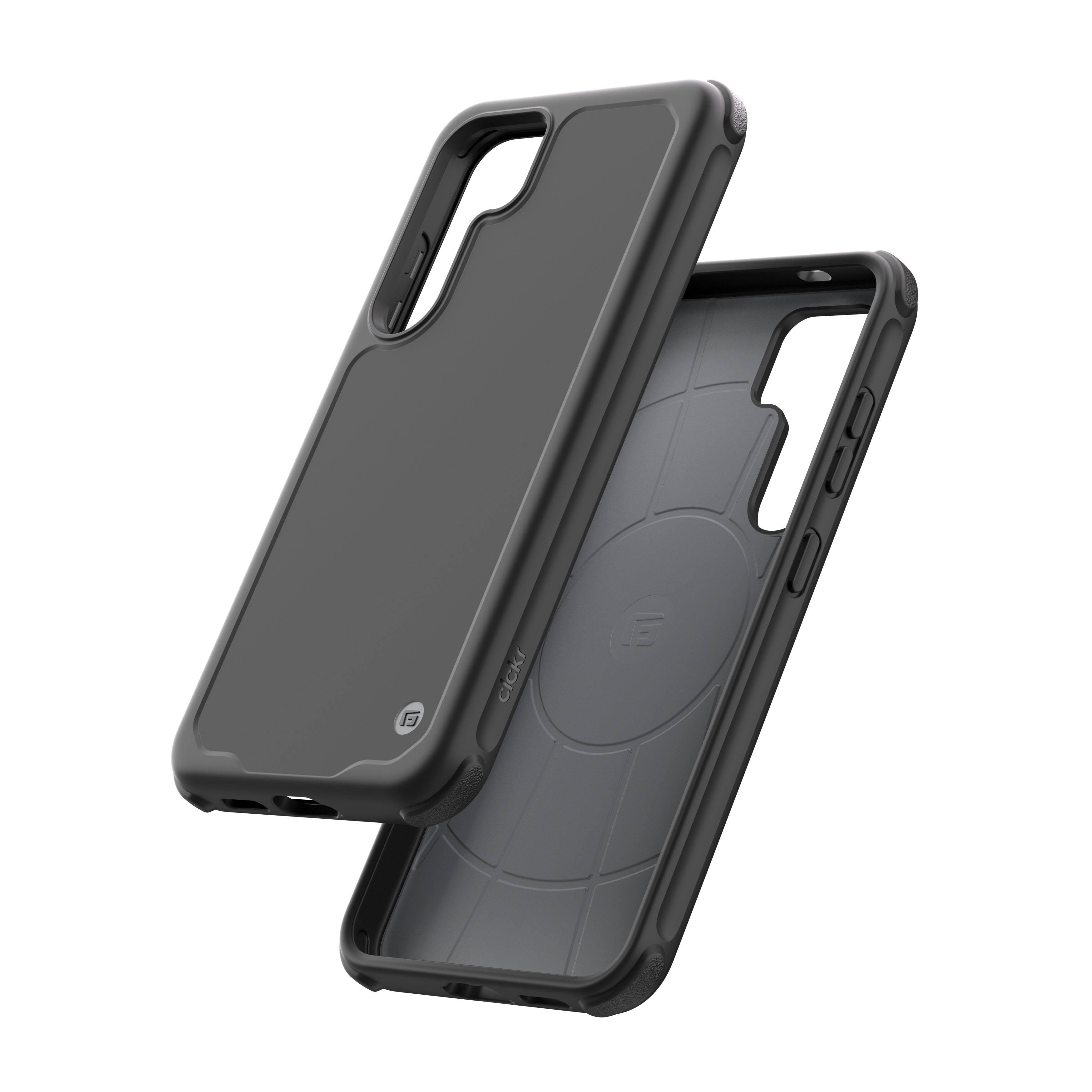Left. CLCKR - Carbon Case for Samsung Galaxy S24 - Black.