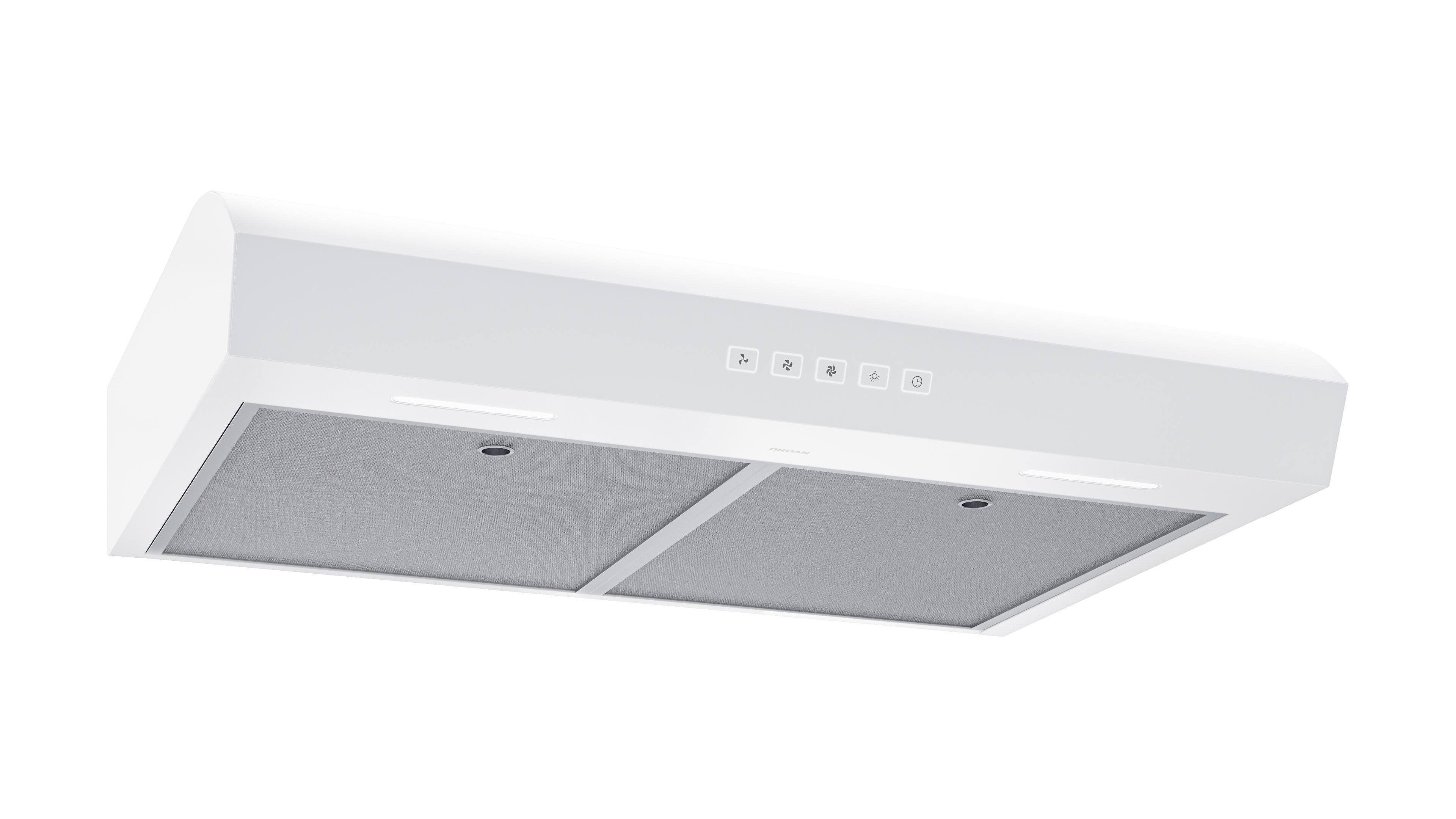 Alt View 1. Broan - Broan-NuTone 30-Inch Under Cabinet Range Hood, ENERGY STAR, 350 Max Blower CFM - White.