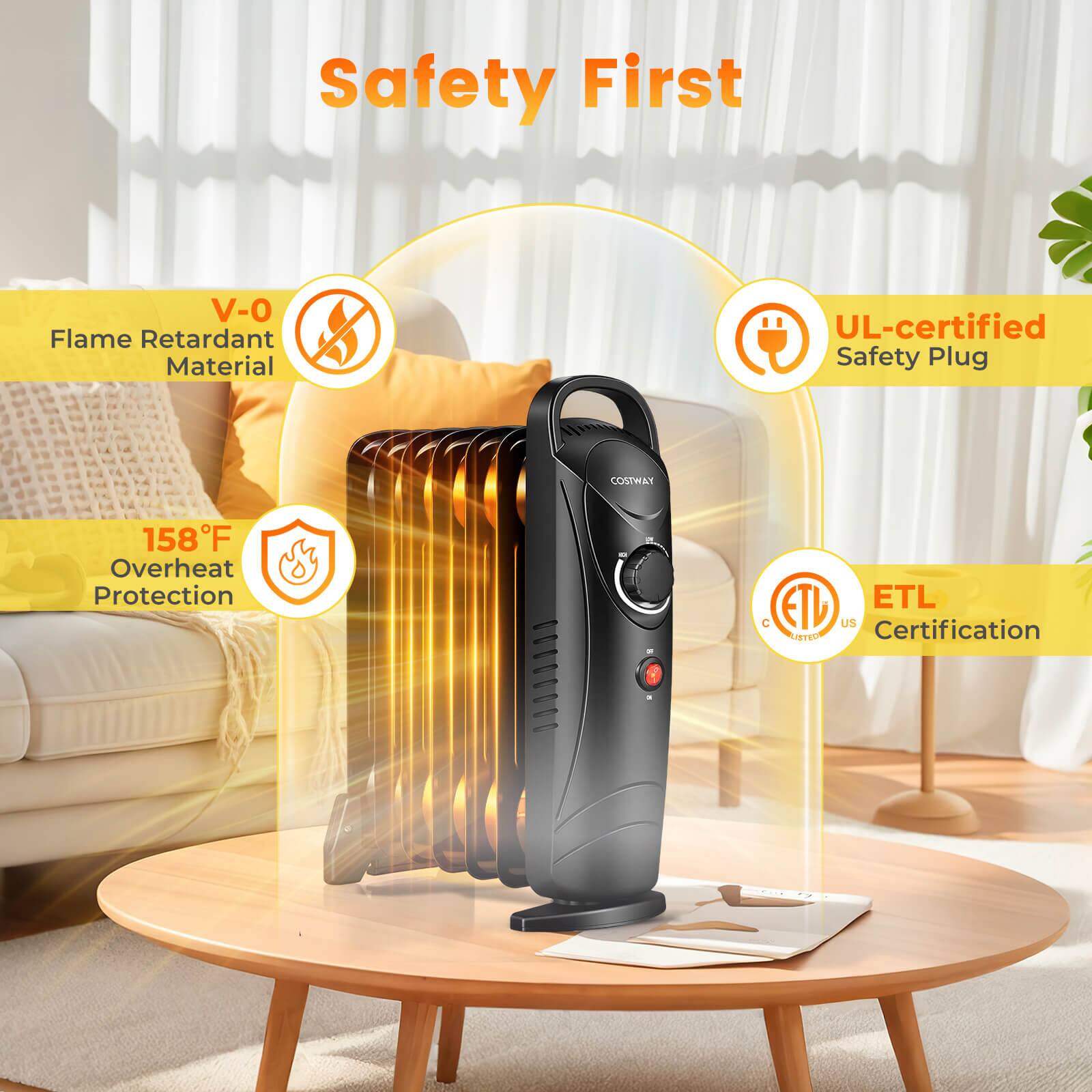 Safety First

- V-0 Flame Retardant Material
- 158°F Overheat Protection
- UL-certified Safety Plug
- ETL Certification