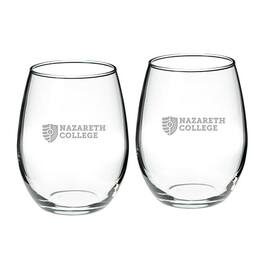 Jardine - Nazareth College Golden Flyers Team Design Two-Piece 21oz. Stemless Wine Glass Set - Multicolor