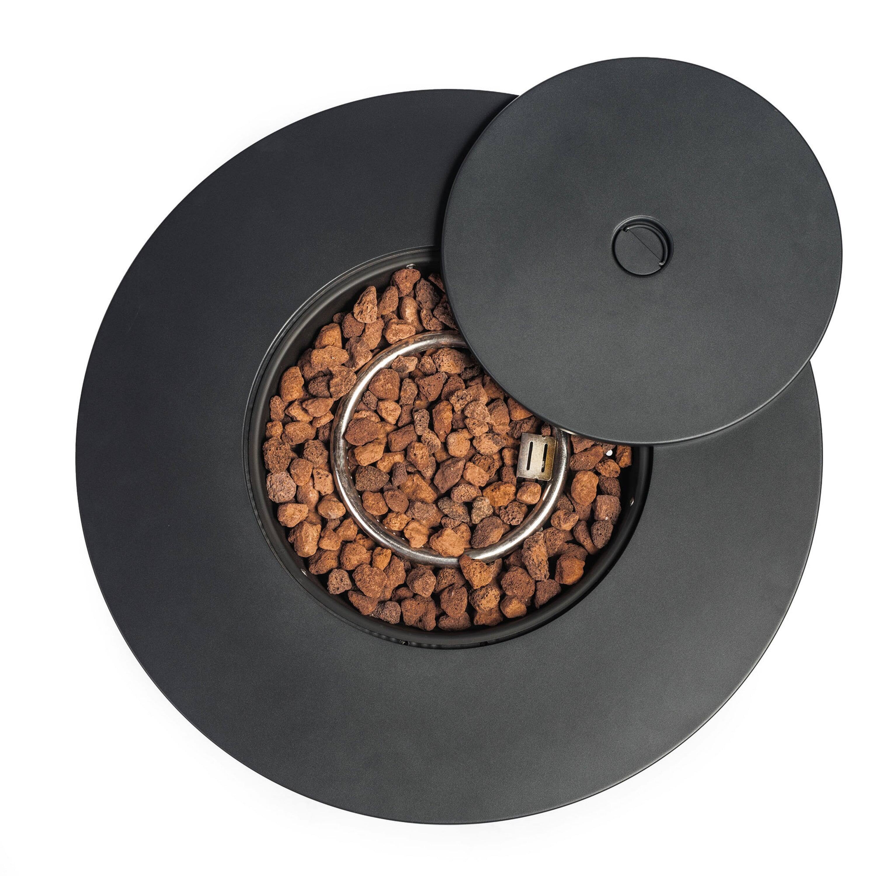 Alt View 7. Boyel Living - 30 Inch Outdoor Round Propane Fire Pit Table Steel Black - Black.