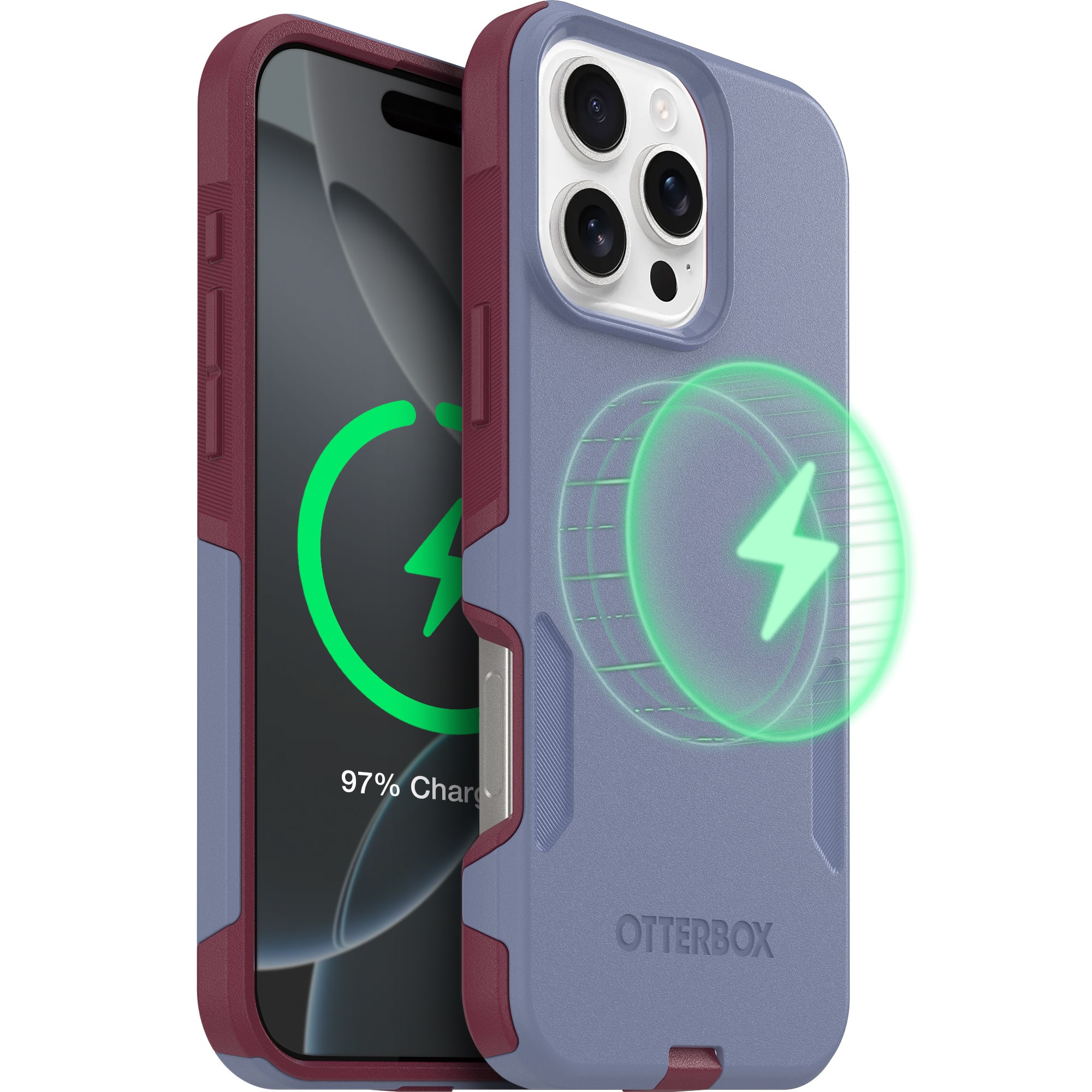 OtterBox - Commuter Series Hard Shell for MagSafe for Apple iPhone 16 Pro Max - Berry Seriously (Purple/Pink)