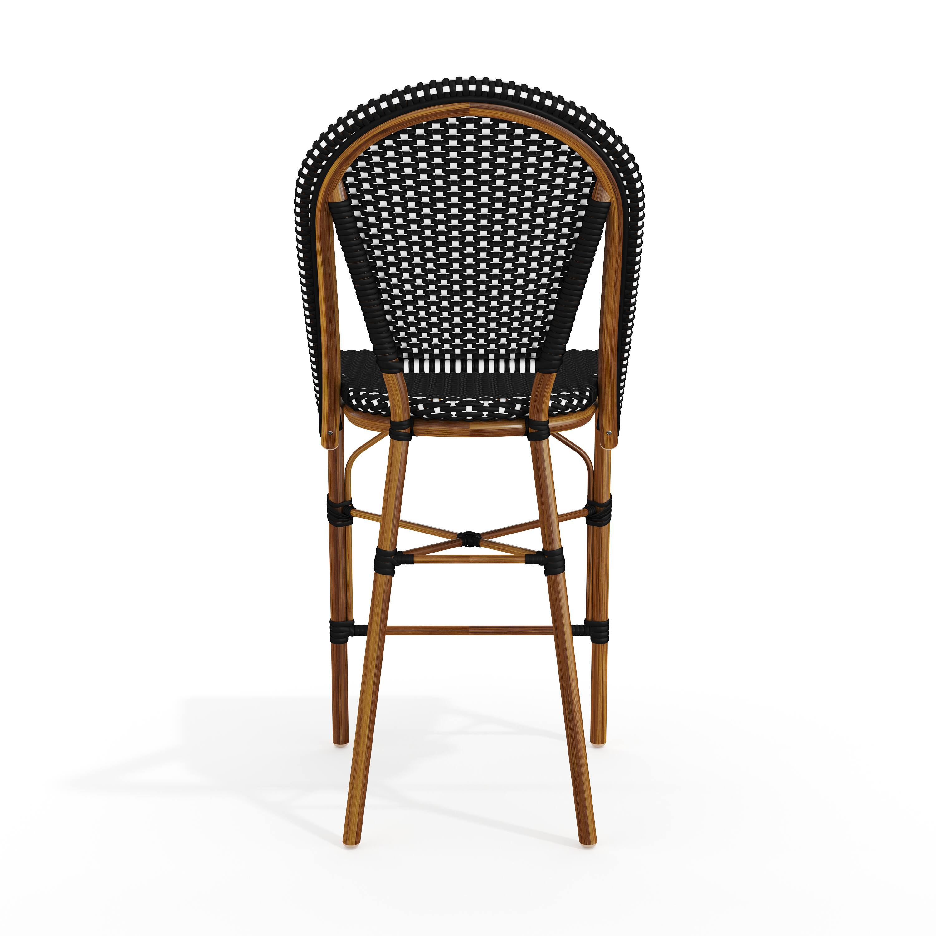 Alt View 7. Martha Stewart - Lily Pond All-Weather Stackable Patio Bistro Counter Stool - Black & White/Natural Frame.