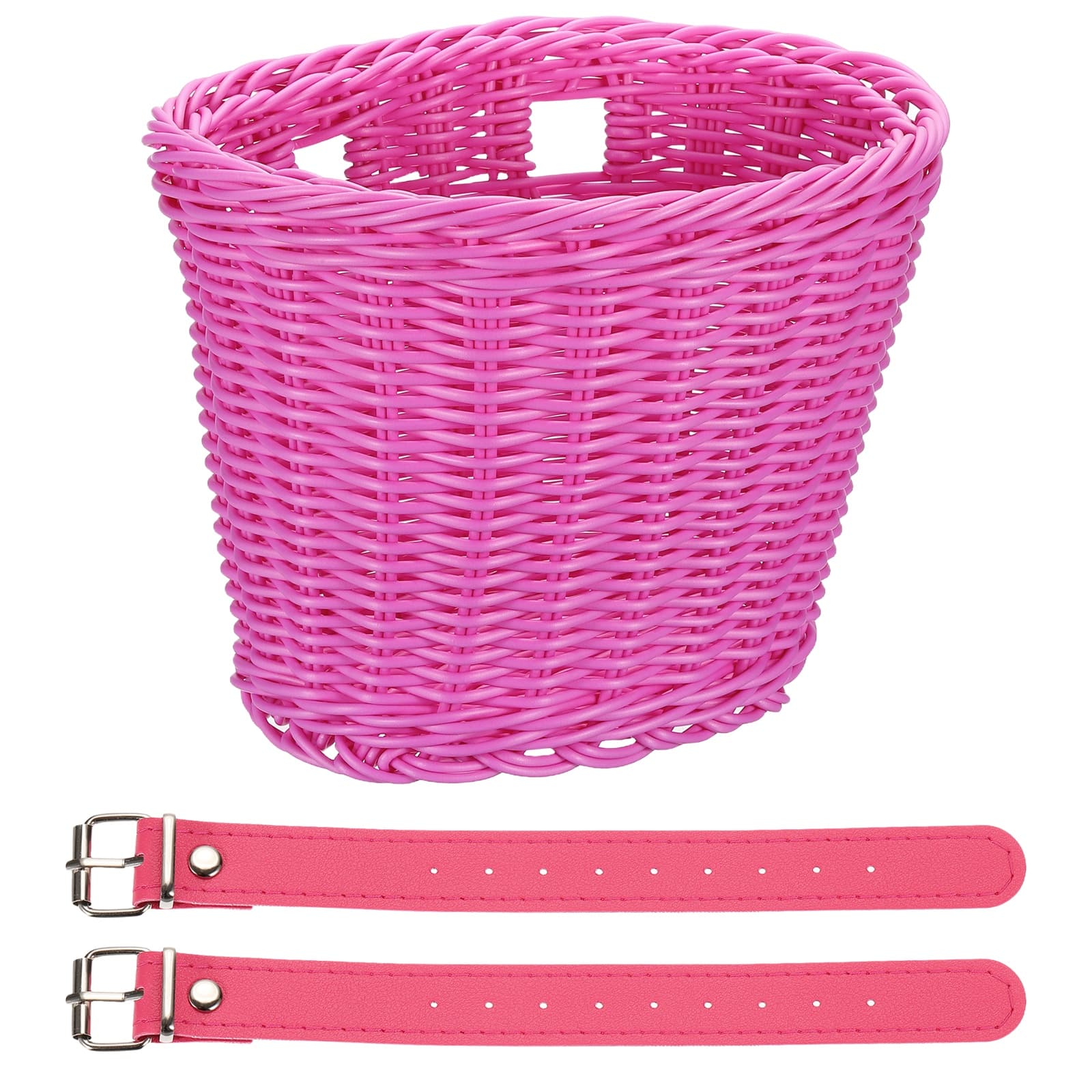 Unique Bargains - Bike Basket Front, Hand-Woven Bicycle Basket with Adjustable PU Belts, 1pc - Fits Most Road Bikes, Bicycles/Scooters - Fuchsia price history on PriceWatchPro
