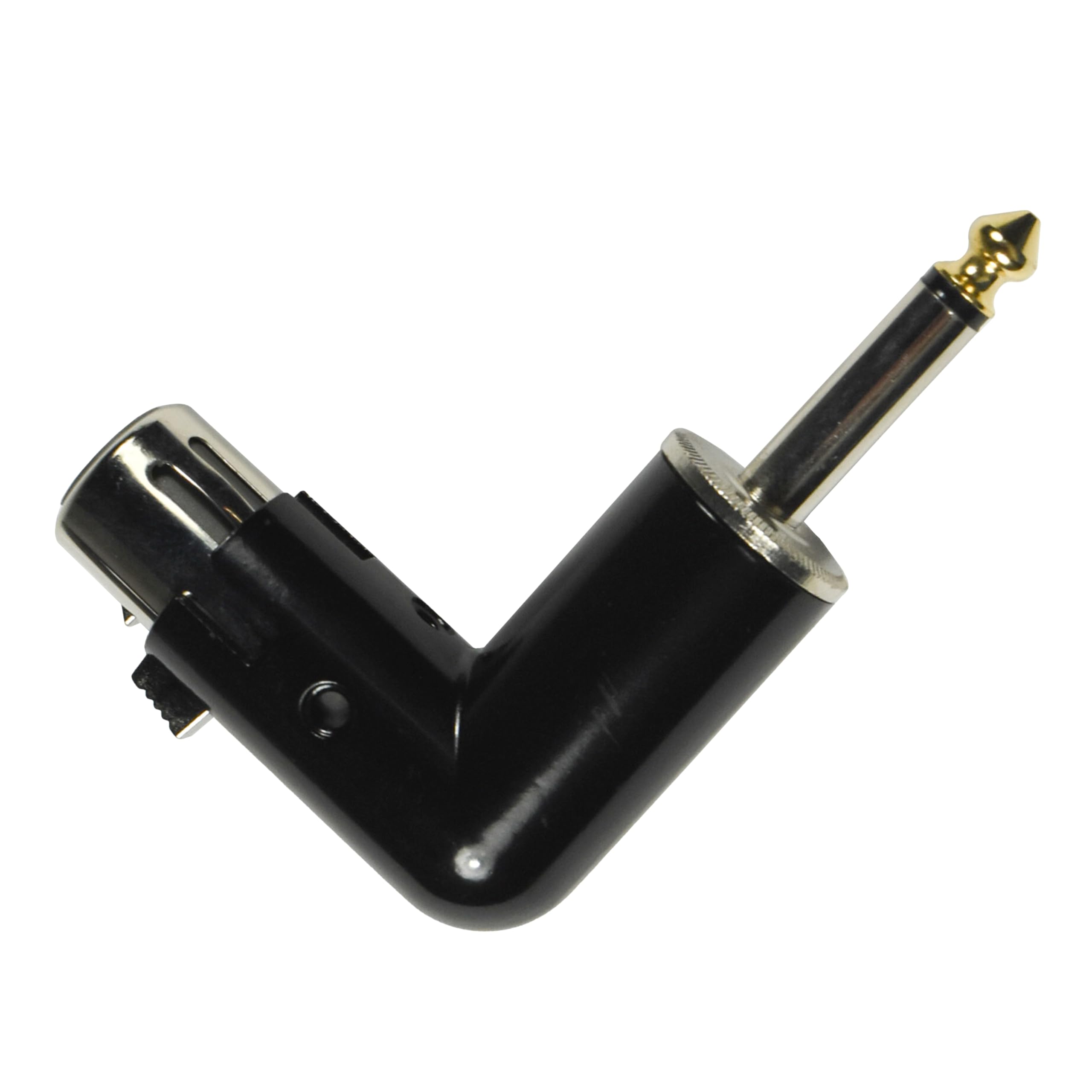 Angle. HQRP - 2-Pack Adjustable 3-Pin XLR Female to 1/4 in TS Male Right-Angle Audio Adapter - Black.