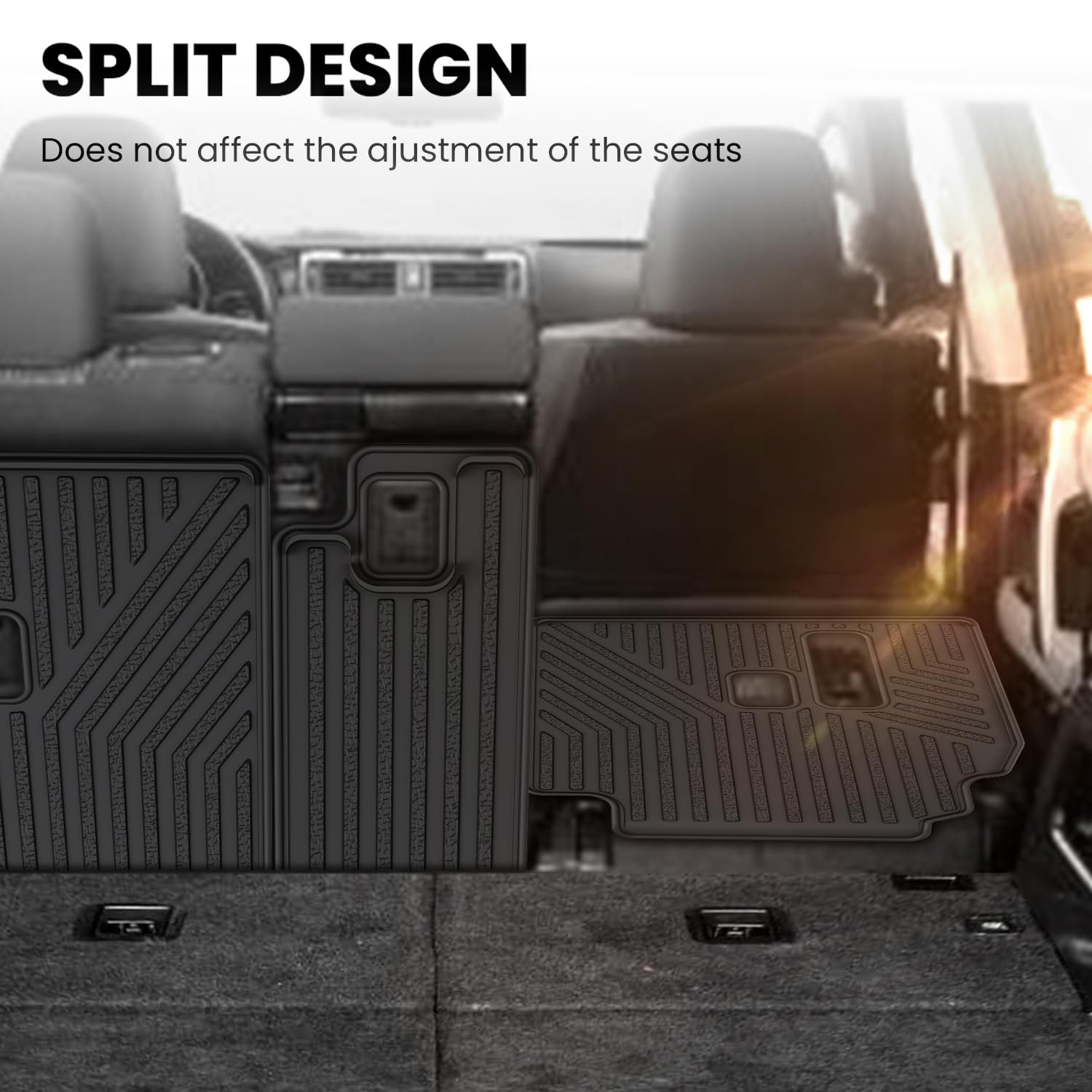 SPLIT DESIGN  
Does not affect the adjustment of the seats