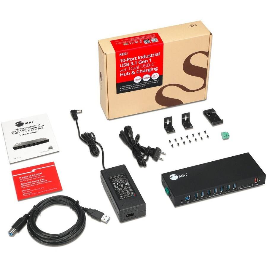 SIG 10-Port Industrial USB 3.1 Gen 1 with Dual USB-C Hub & Charging

- 10-Port Industrial USB 3.1 Gen 1 Hub & Charging
- 65W Dual Charging
- ESD Protected
- User Manual

It pays to be loyal
Save 5% every day
Sign up for our loyalty program

User Manual