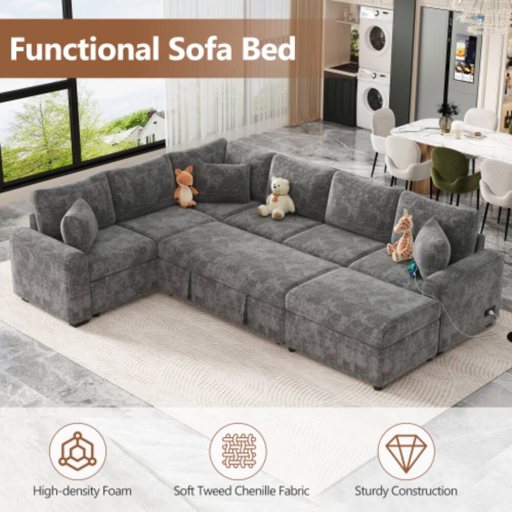 Functional Sofa Bed

- High-density Foam
- Soft Tweed Chenille Fabric
- Sturdy Construction