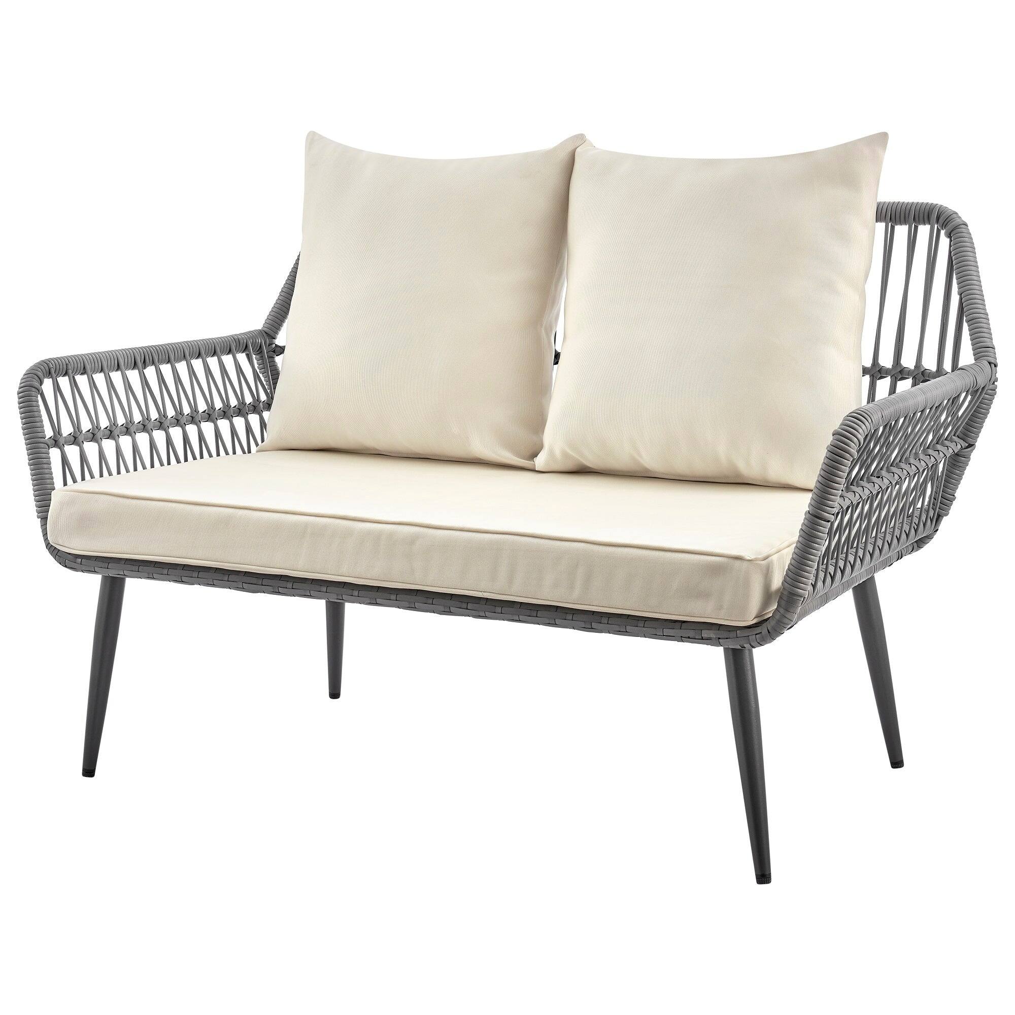 Alt View 1. Manhattan Comfort - Portofino Modern 4-Piece Patio Conversation Set - Gray and Cream.