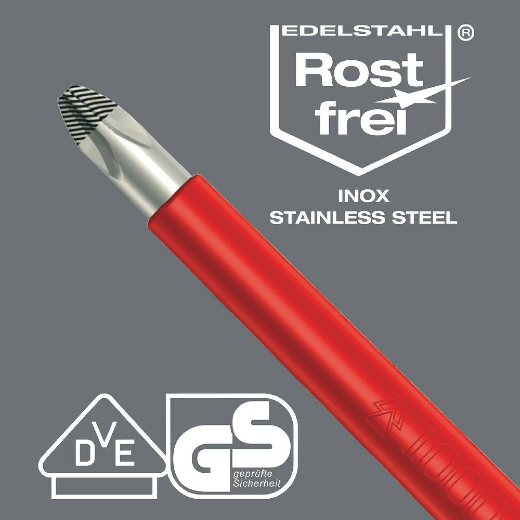 EDELSTAHL® R Rost frei INOX STAINLESS STEEL DVE V GS D E geprüfte Sicherheit