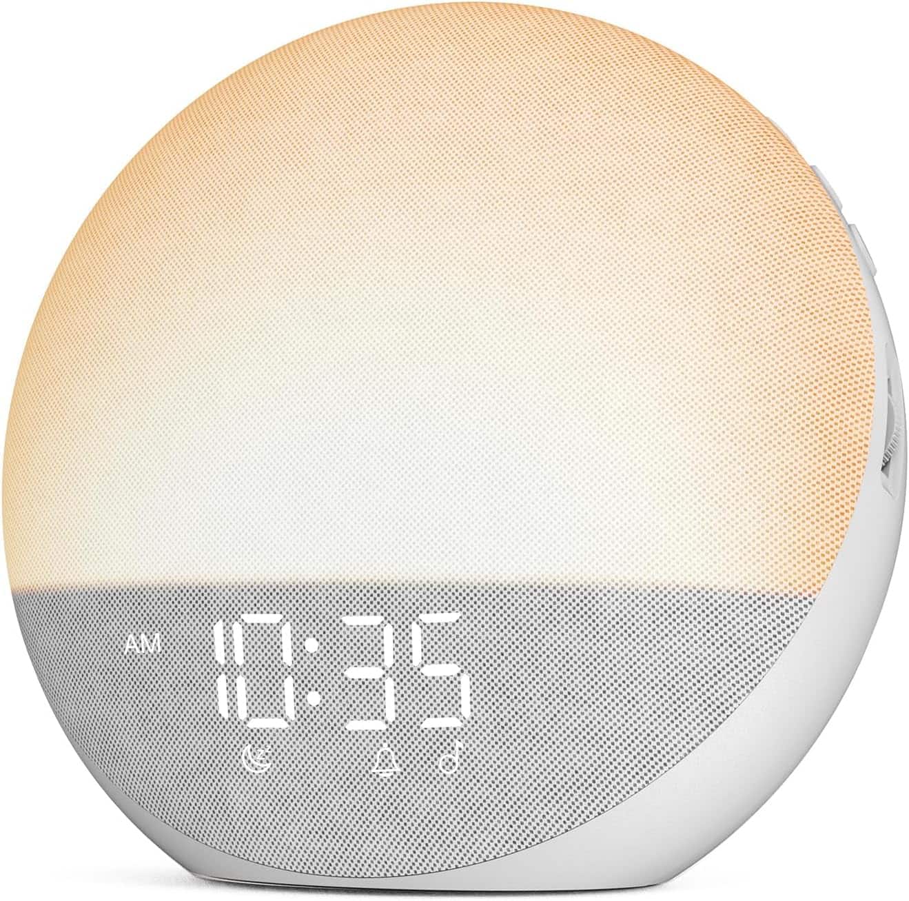 Dazzed Corner - Sunrise Alarm Clock,Dimmable Clock with Bluetooth Speaker - White