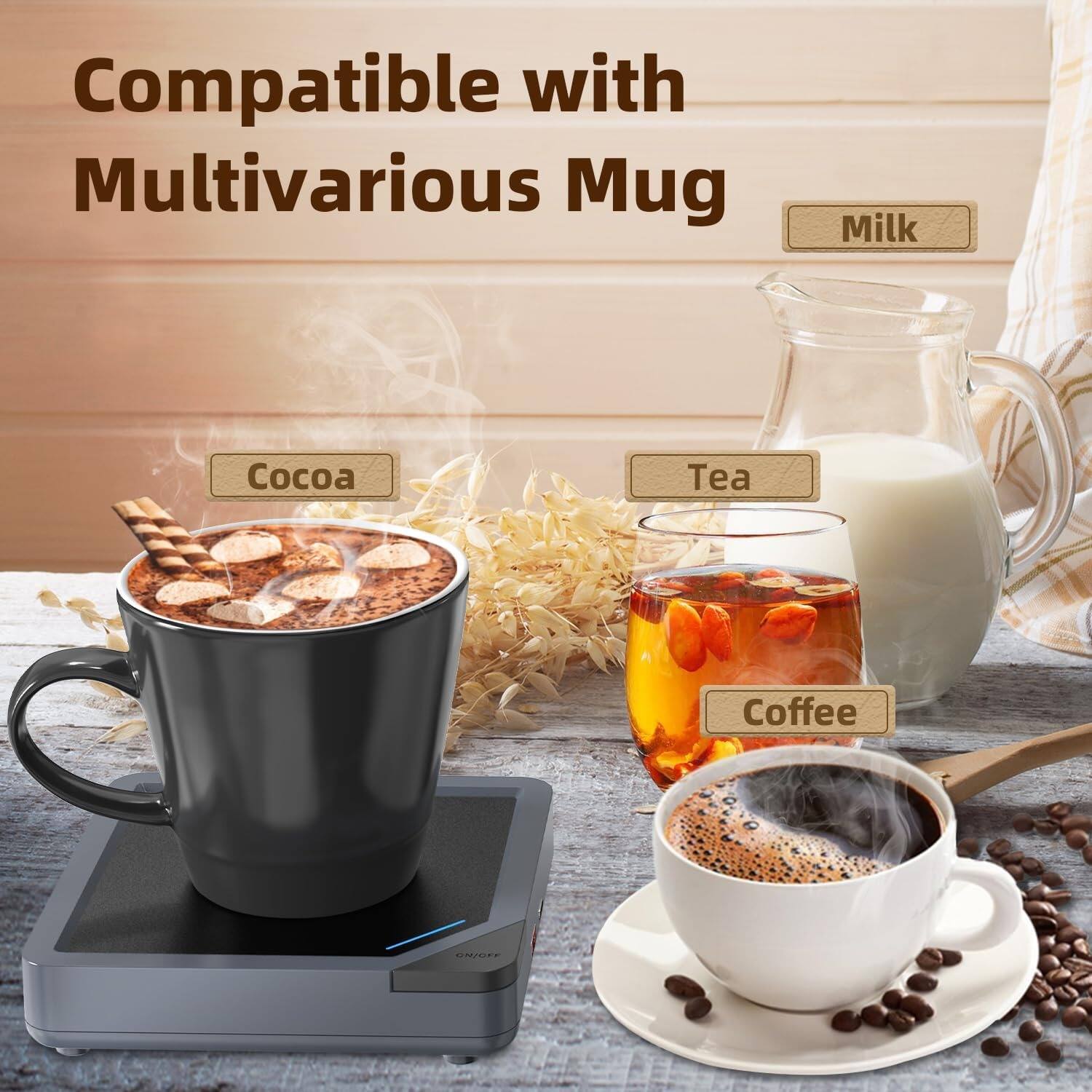 Compatible with Multivarious Mug

- Cocoa
- Tea
- Coffee
- Milk