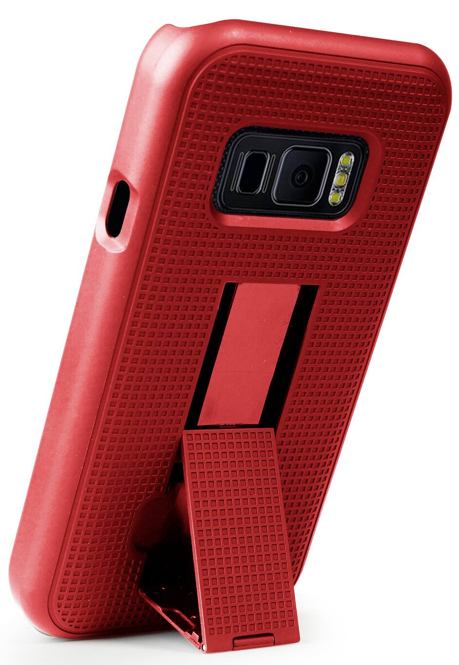 Alt View 6. Nakedcellphone - Slim Case for Samsung XCover FieldPro Phone (with Kickstand) - Red.