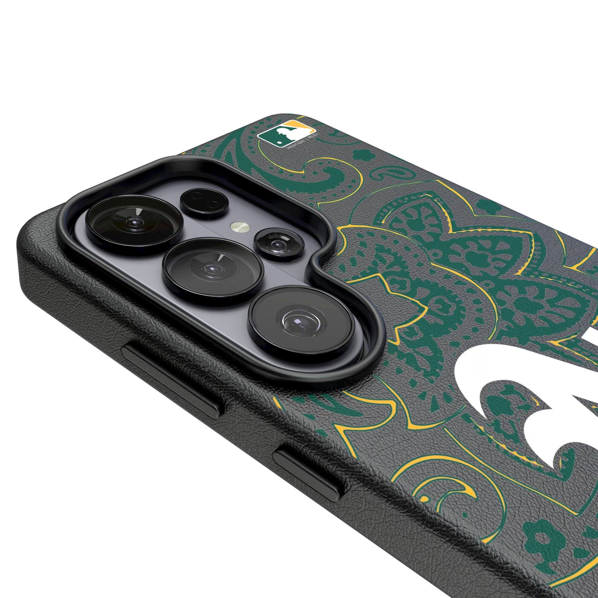 Alt View 2. Keyscaper - Athletics Paisley Galaxy Magnetic Bump Case - S24 Plus - Black.