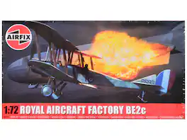 Level 2 Model Kit Royal Aircraft Factory BE2c Aircraft with 2 Scheme Options 1/72 Scale Plastic Model Kit by Airfix
