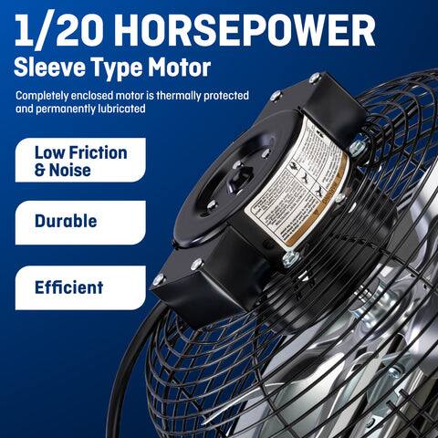 1/20 HORSEPOWER Sleeve Type Motor

- Completely enclosed motor is thermally protected and permanently lubricated
- Low Friction & Noise
- Durable
- Efficient