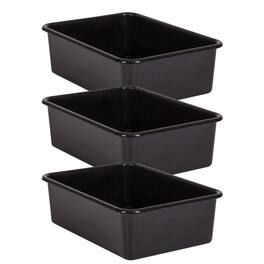 Teacher Created Resources - Black Large Plastic Storage Bin, Pack of 3